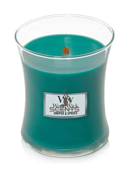 Woodwick Medium аромасвеча Juniper Spruce Можжевельник и ель